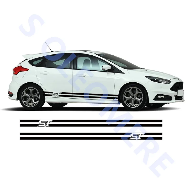 Автомобильные наклейки s для Ford Focus ST Sport Styling Боковая дверь юбка полоса тела