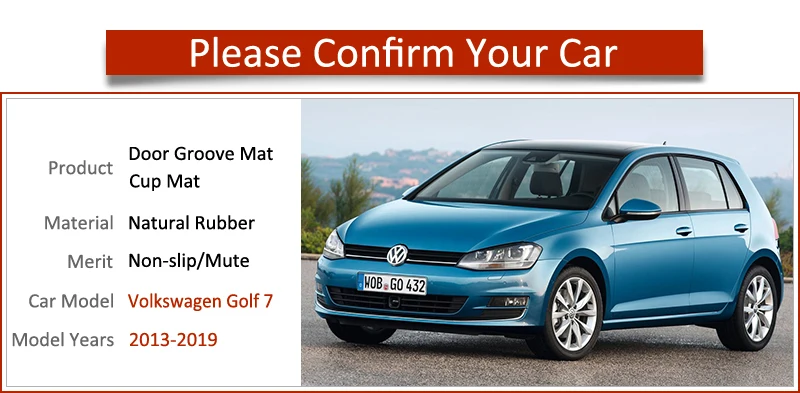 Противоскользящий коврик для ворот резиновая подставка для VW Golf 7 MK7 2013 Volkswagen аксессуары наклейки для автомобиля