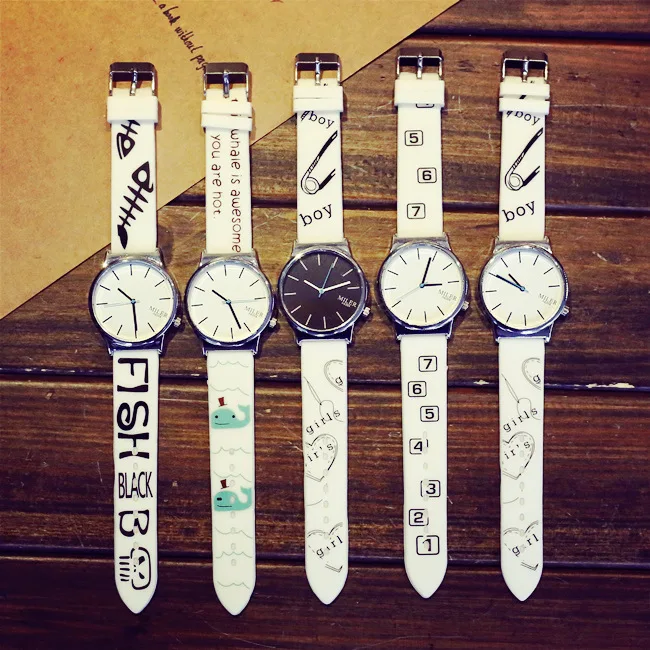 2016 Корейской версии Большой циферблат Часы Особенности Минималистский Шаблон