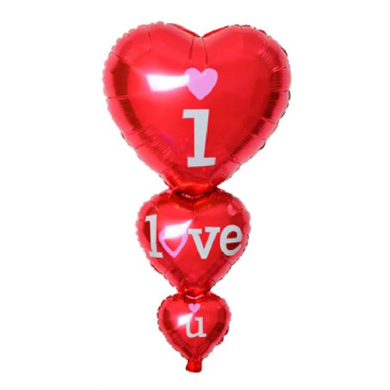 1 шт большой i love u соединены в форме сердца гелиевые фольгированные шары День Святого Валентина Свадьба С Днем Рождения Украшения для вечеринки сделанные своими руками воздушные шары - Цвет: as picture