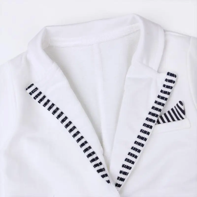 Комплект одежды для маленьких мальчиков детский комбинезон в полоску + белое