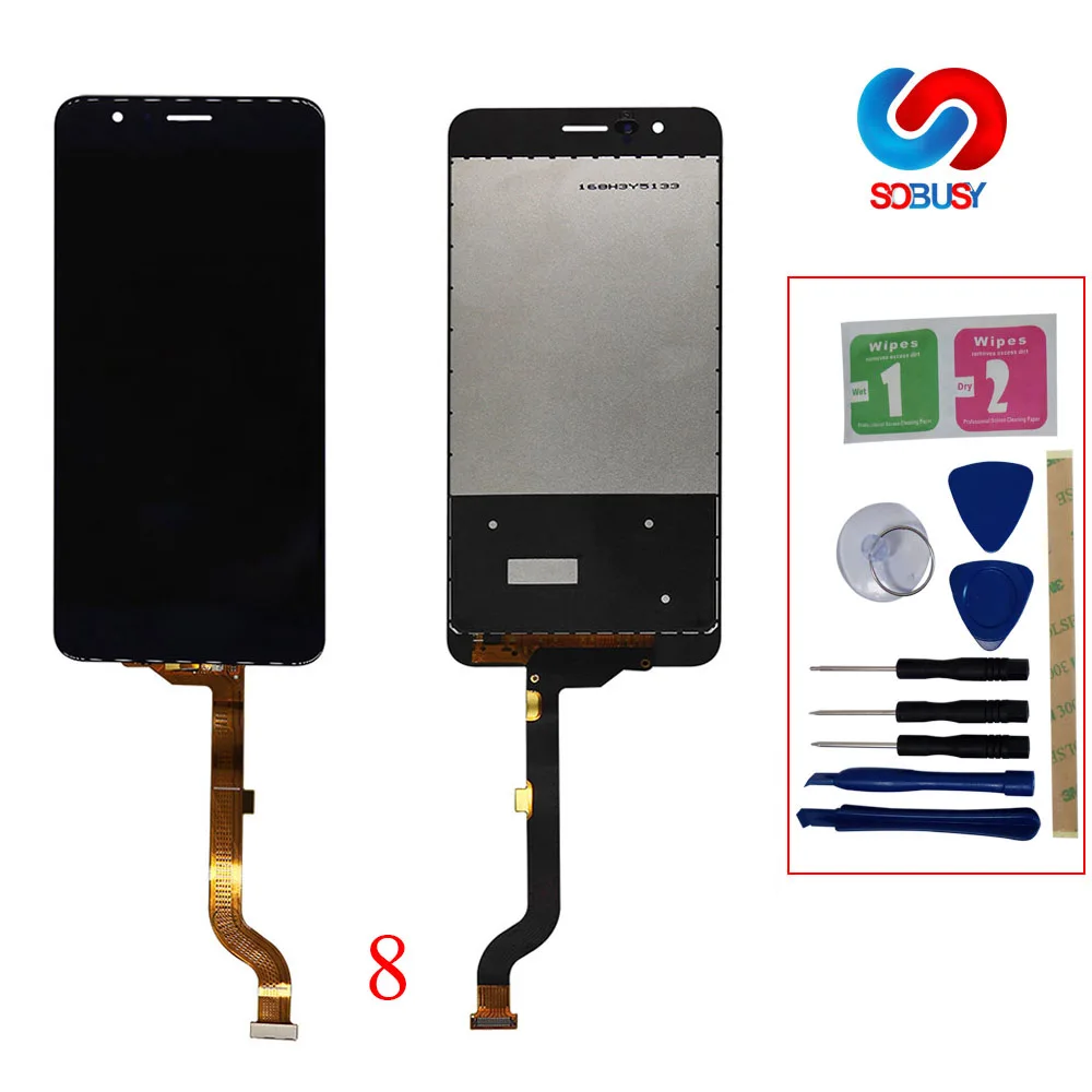 Sobusy ЖК дисплей для Huawei Honor 8 экран сенсорный дигитайзер сборка Замена Frd L09 FRD L19 +