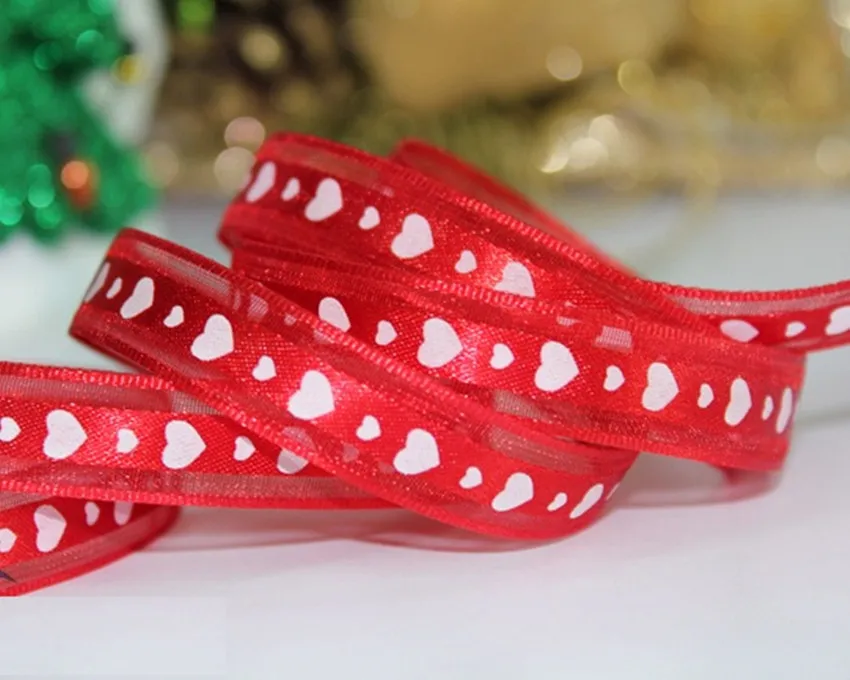 Товар из оптовой партии органзы красных с белой лентой Сделай Сам DIY бигуди для