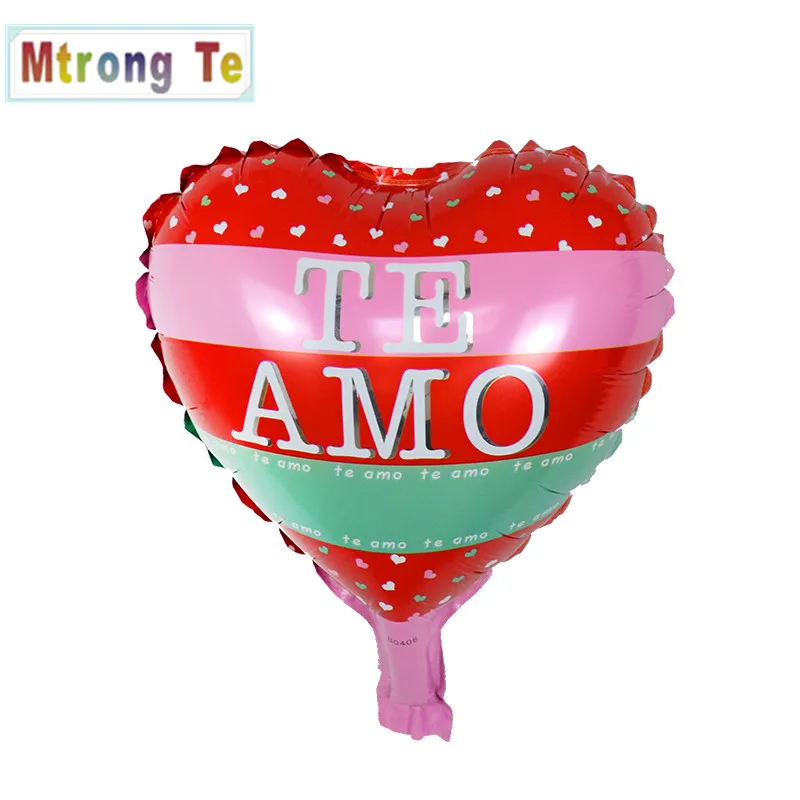 10 штук 10 дюймов испанский воздушный шар I love you из алюминиевой фольги украшения Детские игрушки Свадьба День матери День Святого Валентина подарок - Цвет: Светло-серый