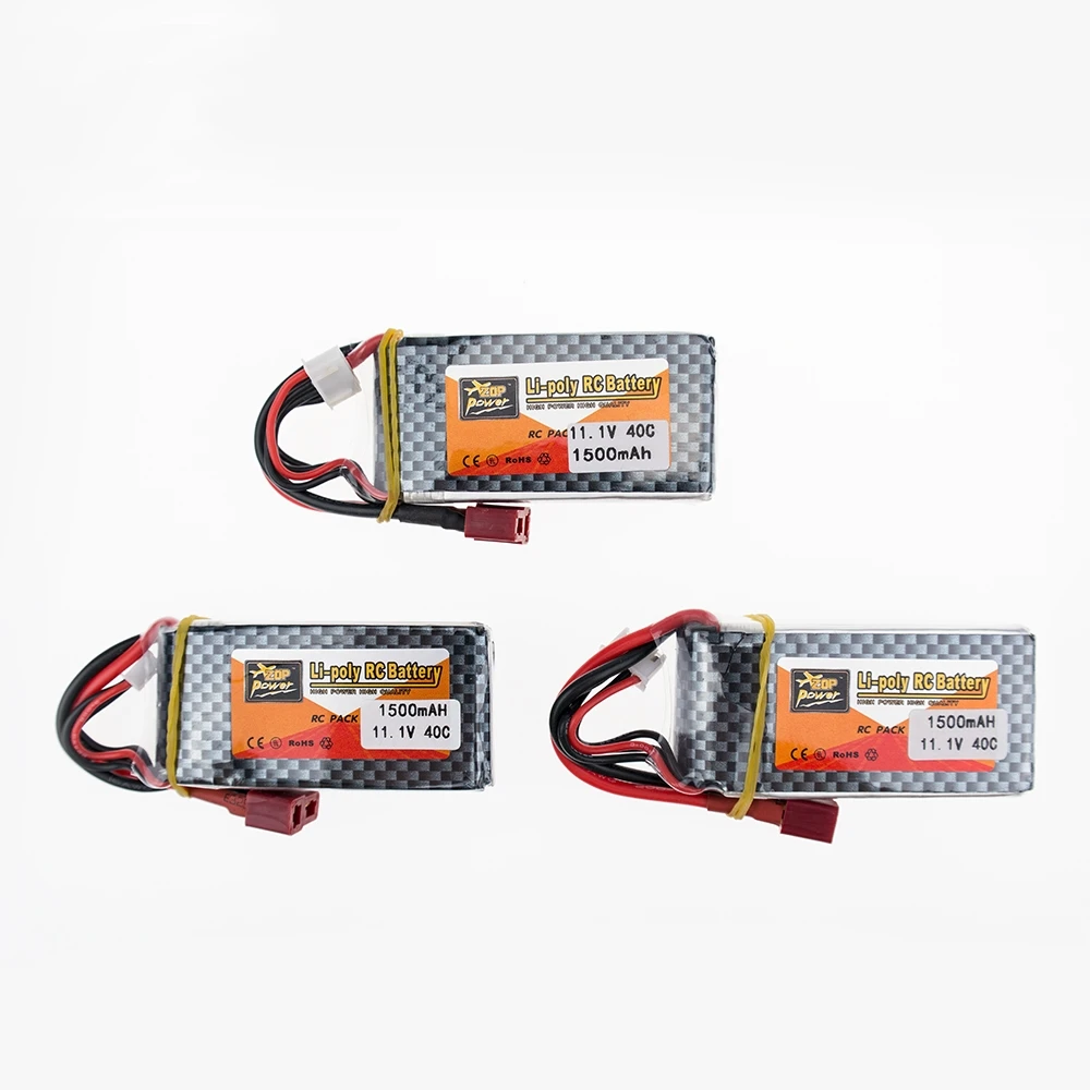 3 шт. LiPo батарея 11 1 V 1500Mah 3S 40C MAX 60C T вилка и зарядное устройство для RC автомобилей