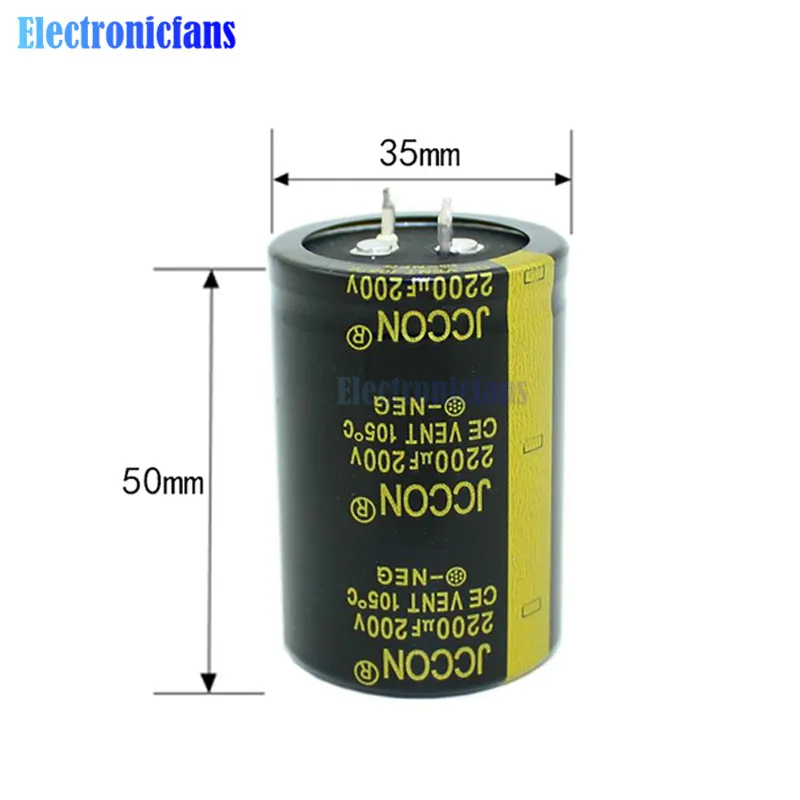 Diymore алюминиевый электролитический конденсатор 200V 2200uF 35X50mm 200V2200uF 35*50mm