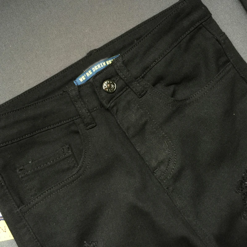 A Forever 2018 Women White High Waist Ripped Pencil Pant Sexy Hole Hollow Skinny Jeans Slim elasticity Trousers M-125 | Женская одежда