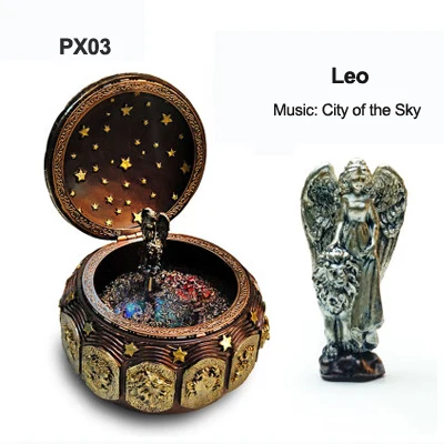 PX03 Leo Музыкальная шкатулка с 12 музыкальными коробками со светодиодной вспышкой, подарок на день Святого Валентина - Цвет: PX03 Leo