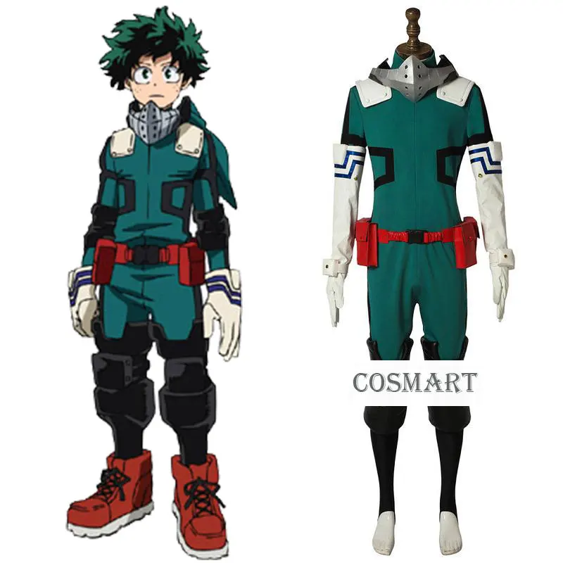 

[Customize]Anime Boku no MY HERO ACADEMIA Midoriya Izuku Battle Uniform Cosplay Costume Halloween Party Suit For Women Men Outfi