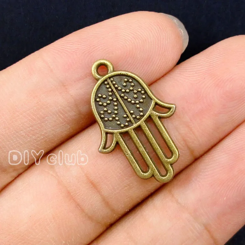 70pcs антикварные серебряные/бронзовые/Золотые/медные Подвески в виде руки хамсы DIY