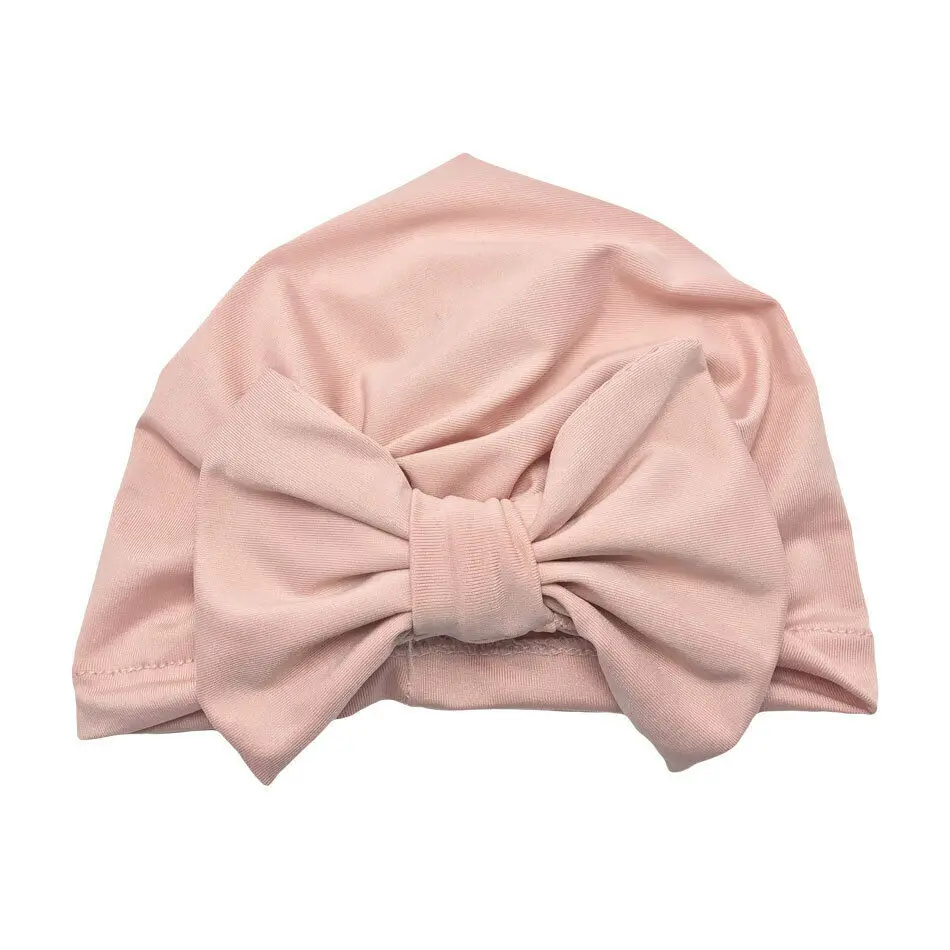 2019 Brand Newborn Kid Baby Girls Turban Soft Silk Beanie Comfy Bowknot Hospital Hat Cap Wrap Headwear Headband Lovely | Детская одежда