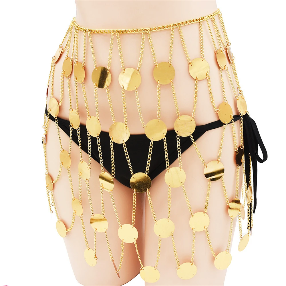 BD0058 Fashion Elegant Shinny Waist Chain Exaggeration Bohemia Ethnic Tassel Belt Hardcover Sexy for Girls | Украшения и