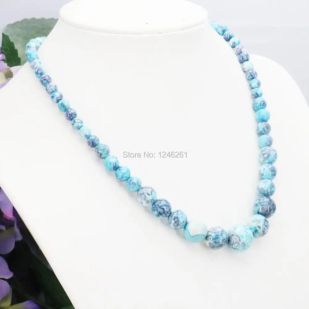 Hot Sale Crafts Tower Necklace Chain Semi-precious Stone Riverstones Rain Flower Rainbow Ornaments 6-14mm Jewelry Making 18inch | Украшения