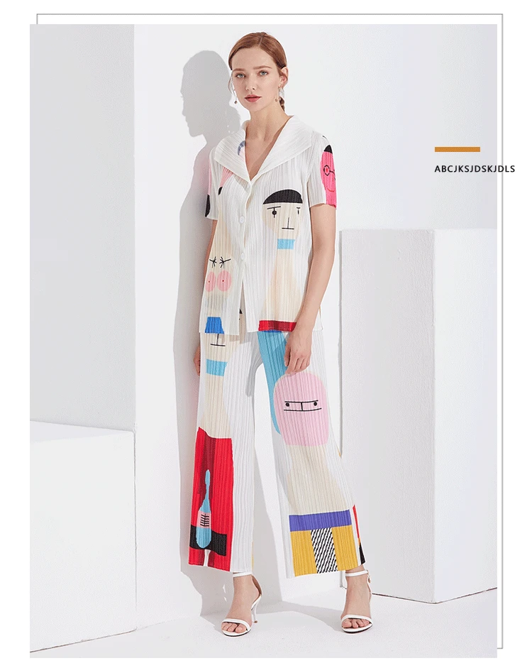 Костюм Miyake flower Женский летняя новая Европейская и американская уличная