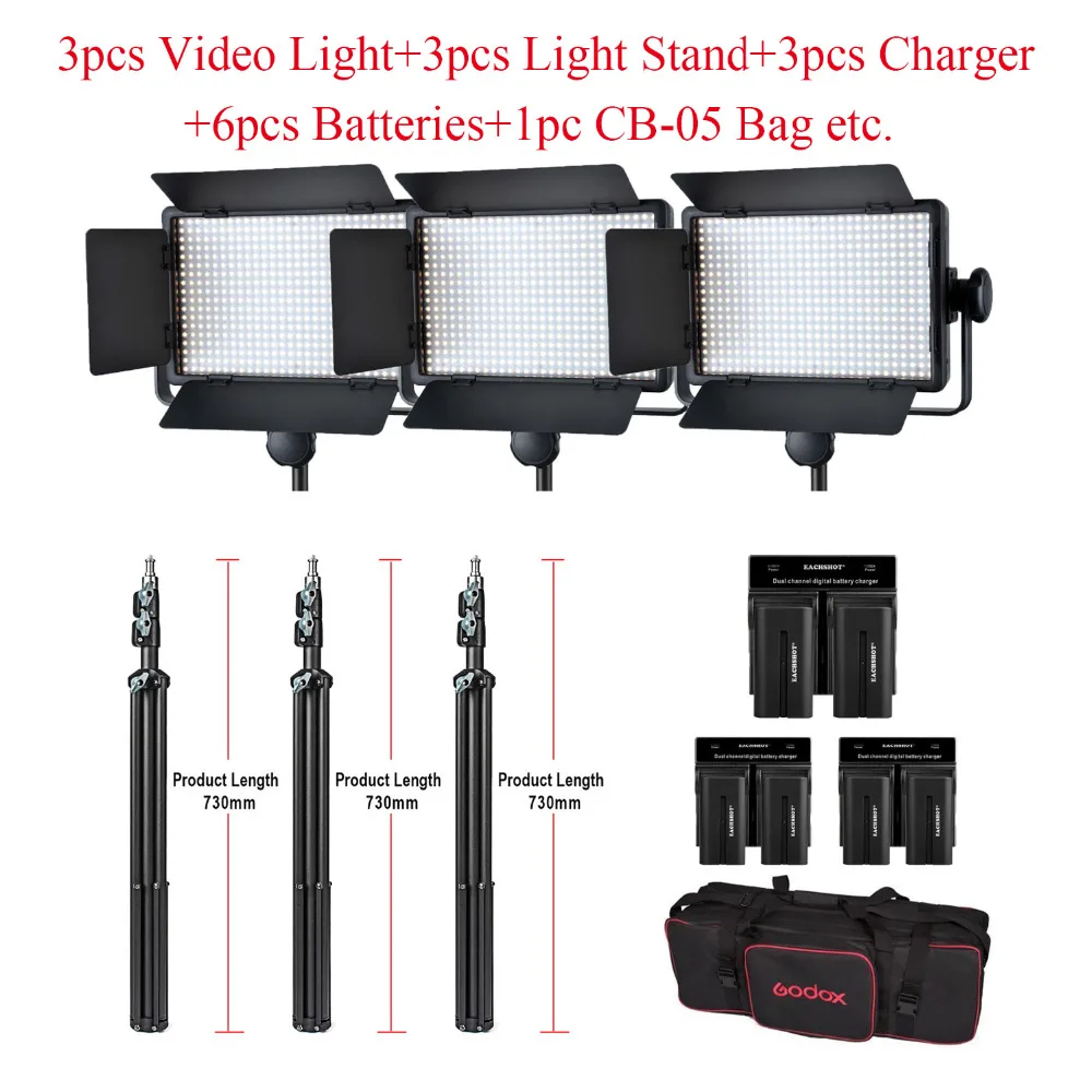 Godox LED500W 5600K 8700LUX LED видео непрерывная световая панель для студийного наборы
