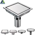 Сток в полу из нержавеющей стали Слив для душа, квадратный Слив для кухни, дезодорант для ванной комнаты решетка, сливной фильтр, крышка