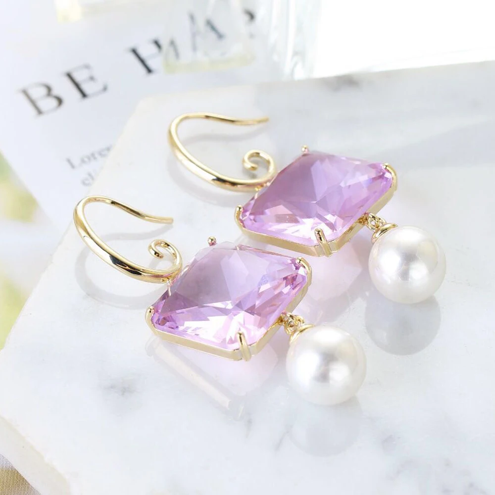 HIBRIDE новое поступление AAA CZ серьги капли для женщин квадратной формы ювелирные