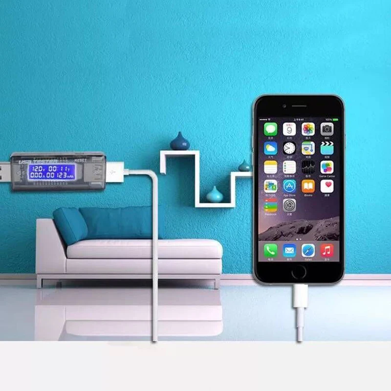 Цифровой USB детектор UANME вольтметр Амперметр с ЖК дисплеем и индикатором заряда
