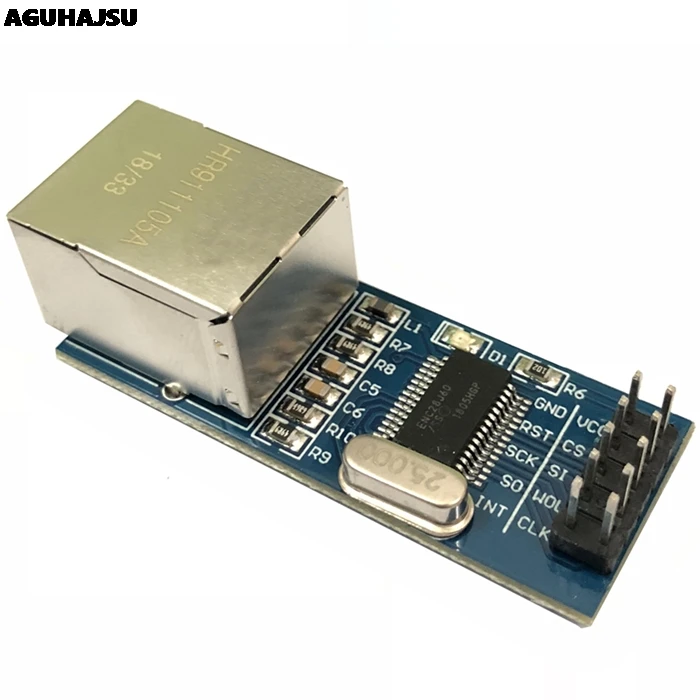 Сетевой модуль интерфейса SPI ENC28J60 Ethernet (мини-версия) 1 шт. | Электронные компоненты