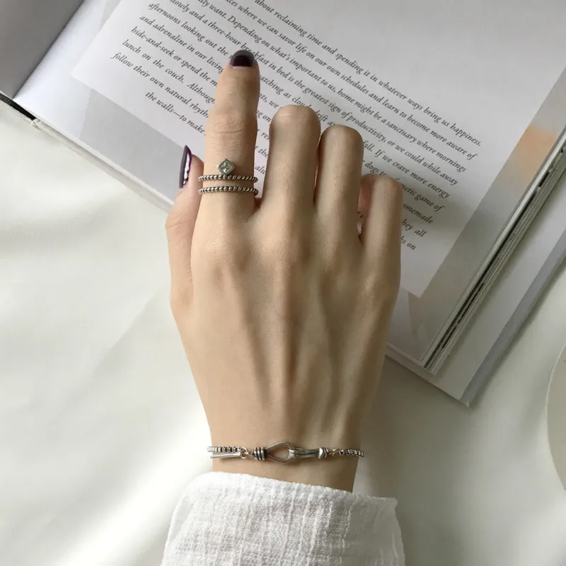 Цепочка женская из тайского серебра 100% пробы с Шармами|Гибкие и жесткие браслеты|