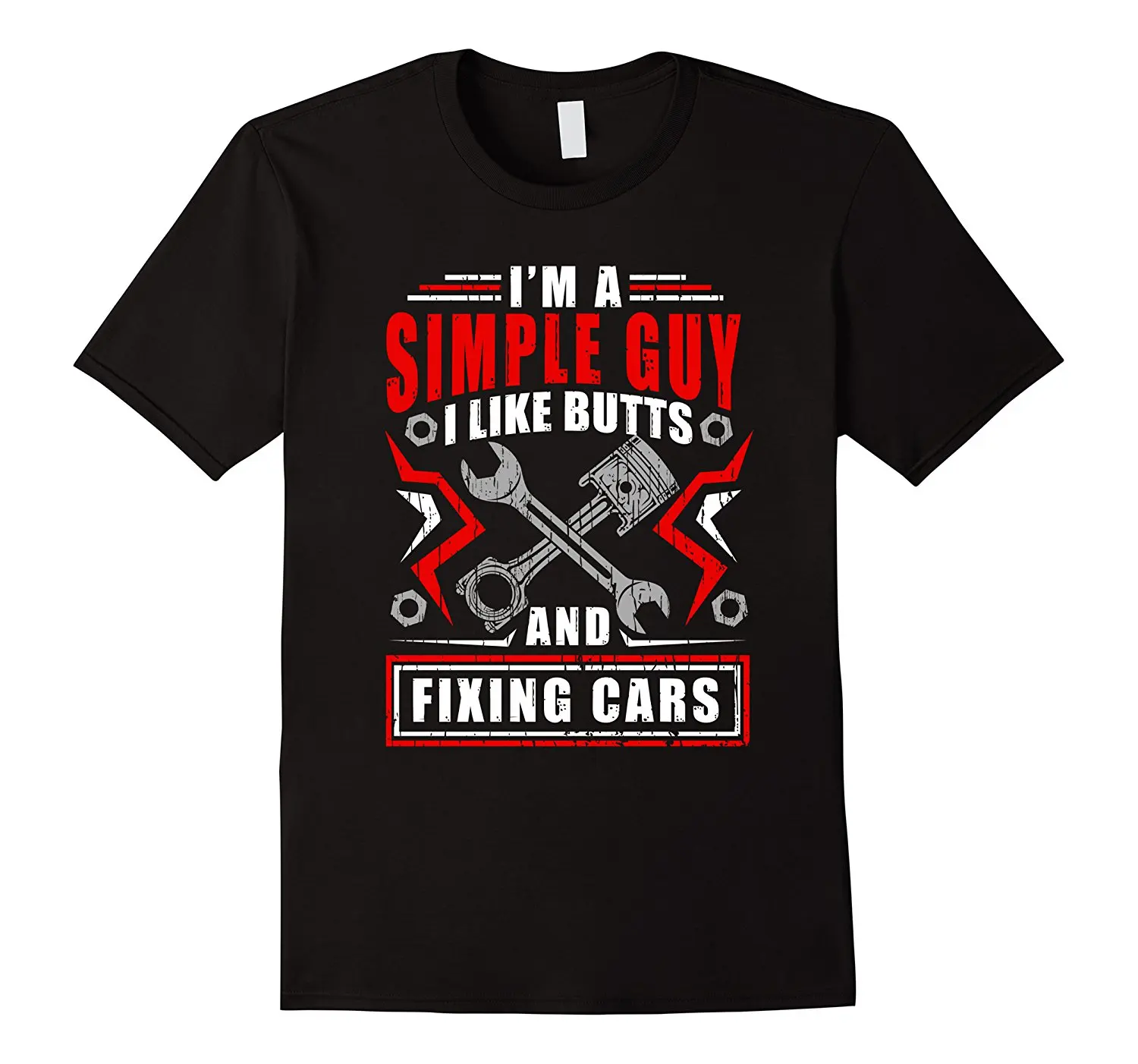 

2019 New Summer Slim Tee Shirt Simple Guy Like Butts And Fixing Cars Funny Mechanic T-Shirt