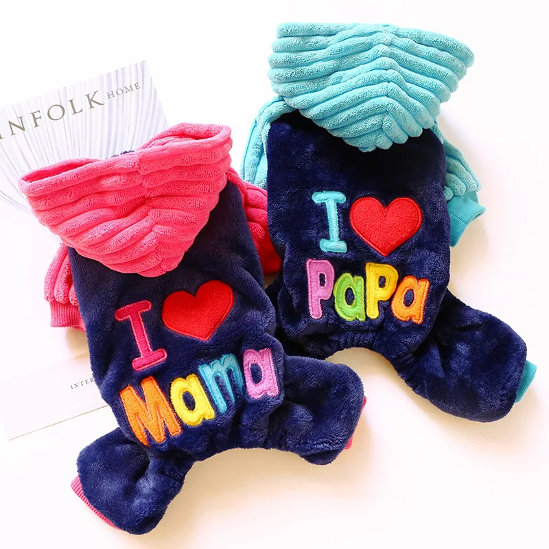 

Winter Fleece Pet Dog Costume for Small Dogs Love Mom Thick Puppy Cat Clothes Chihuahua Yorkies Coat Jacket Pets Clothing Outfit