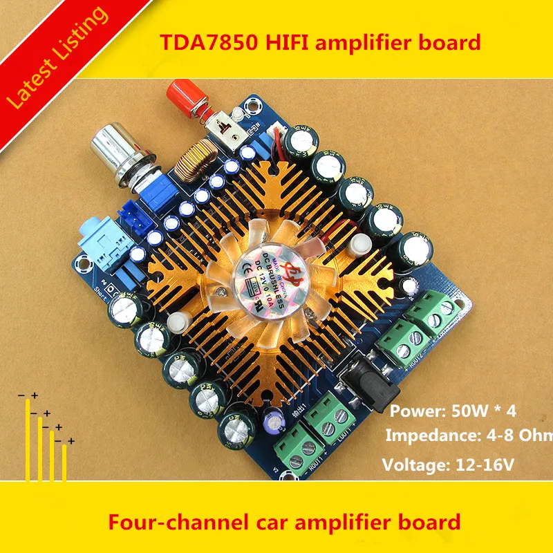 12 В постоянного тока TDA7850 4 0 канальный мини HIFI автомобильный аудио усилитель