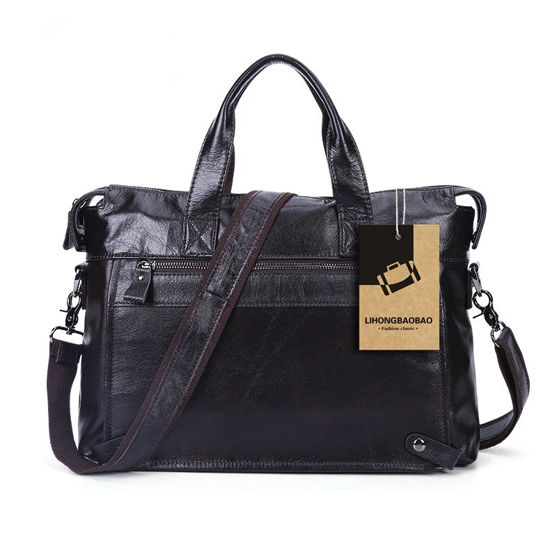Men Luxury Fashion Handbag Genuine Leather Bags Business Mens Messenger Shoulder Bag Crossbody Men's Briefcase Laptop Tote | Багаж и