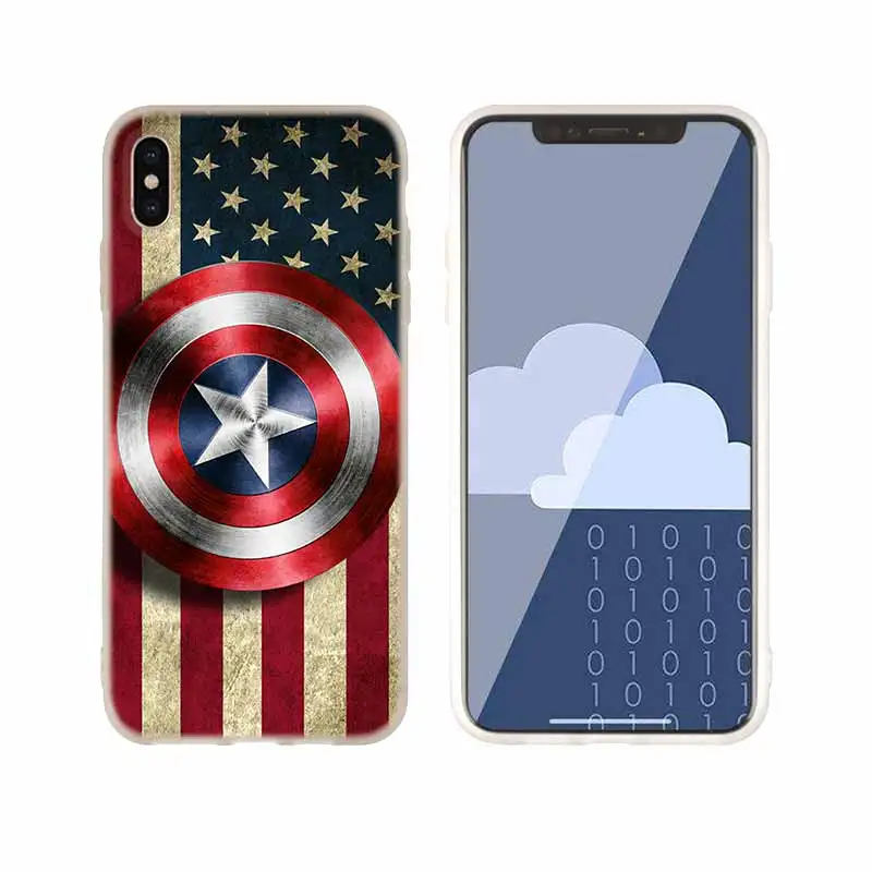 as the picture 13 Чехол для телефона s силиконовый мягкий чехол для iPhone 11 Pro X XS Max XR 6 6S 7 8 Plus 5 4S SE Marvel Coque чехол Капитан Америка - Цвет: as the picture 13