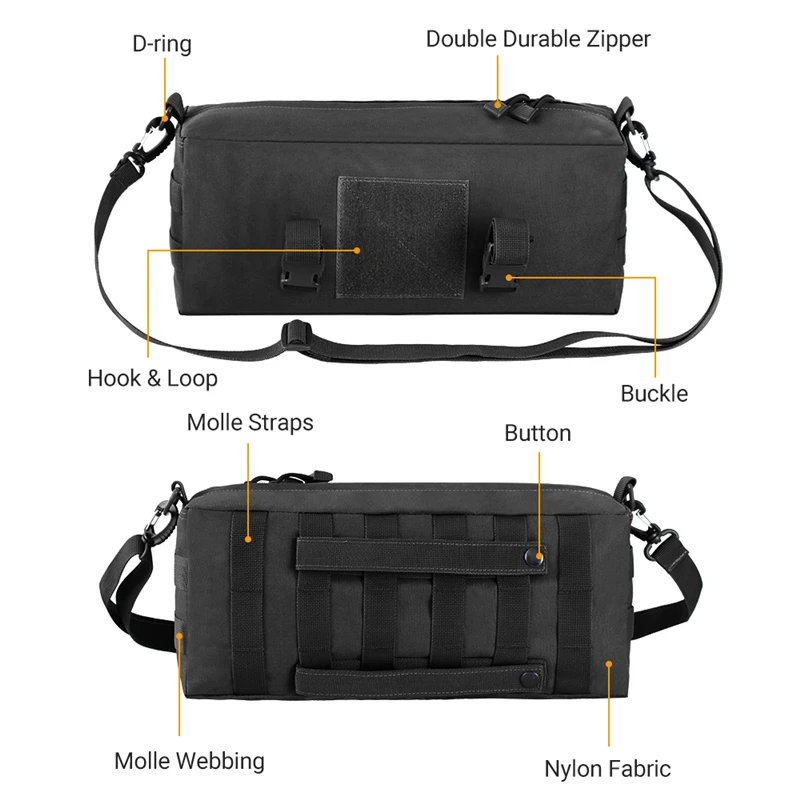 Multi-Purpose Tactical Molle Pouch Large Capacity Backpack Increment Pouch Short Trips Bag Foldable Portable Shoulder Bag