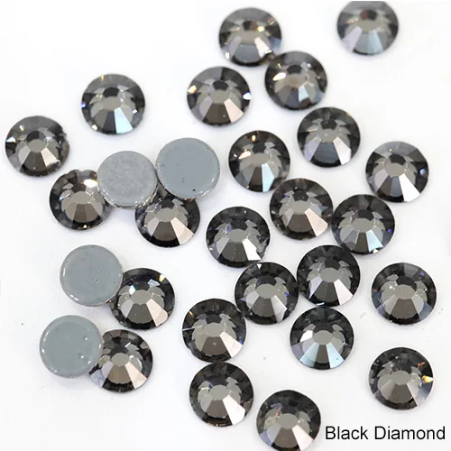 Black diamond 41 цвет 5 размеров высокое качество кристалл AB Горячая фиксация стразы стекло страз железо на белом горячей фиксации Стразы для DIY одежды B0890 - Цвет: Black diamond