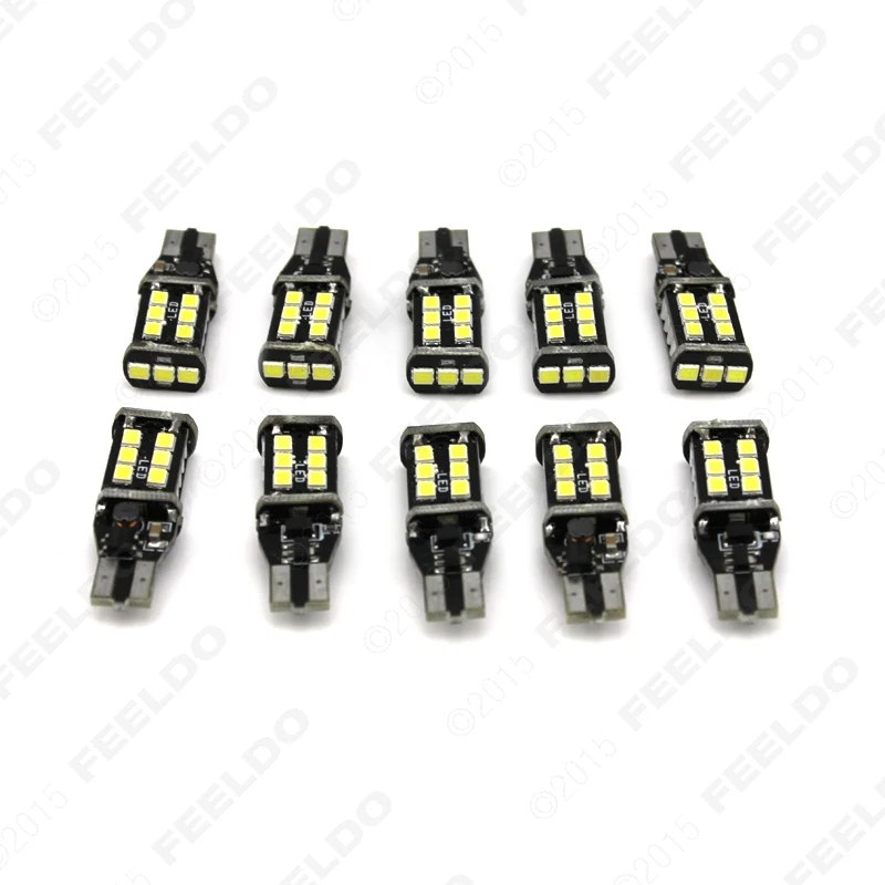 FEELDO 2 шт. ксенон белый 15 Вт T15/T10 194 2835SMD светодиодный Автомобильный свет Canbus без