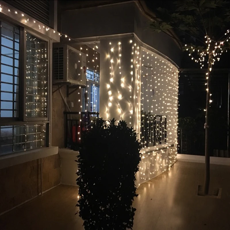 Antikue 3mx3m 300LED Net Mesh Fairy Web String Light Twinkle Lamp Christmas Wedding Garland Party Tree Decor 5 Colors Optional | Лампы и