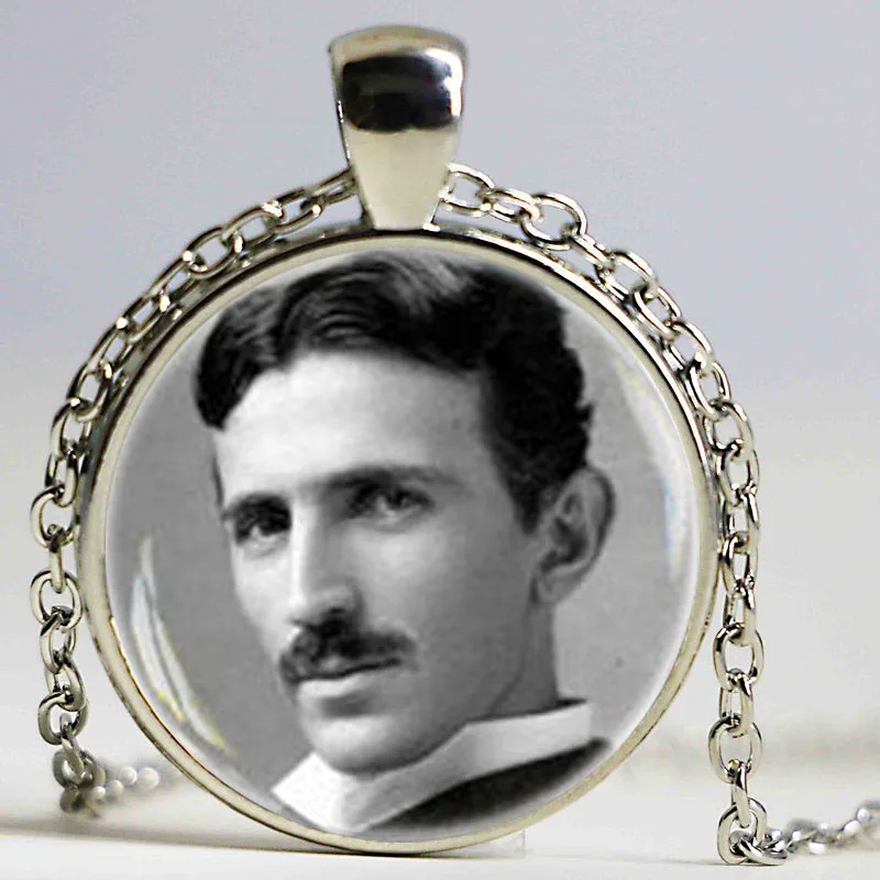 Nikola Tesla фото колье ошейник науки ювелирных изделий из серебра Мужская цепочка|silver