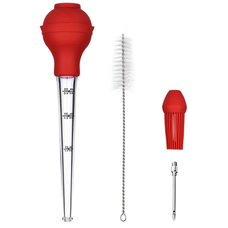 Индюк Baster набор из 4 силиконовых ламп включая иглу для инжектора мяса с щеткой