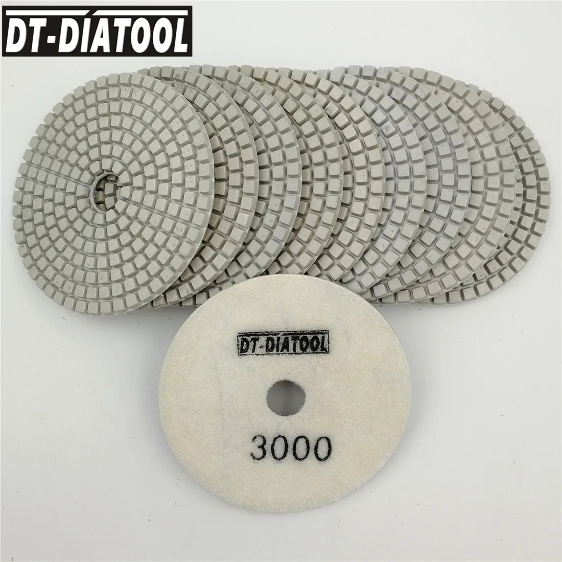 

DT-DIATOOL 10 шт. Грит #3000 диаметр 4 "профессиональные белые алмазные шлифовальные диски для влажной полимерной смолы, полировальные диски, гибкие диски для камня