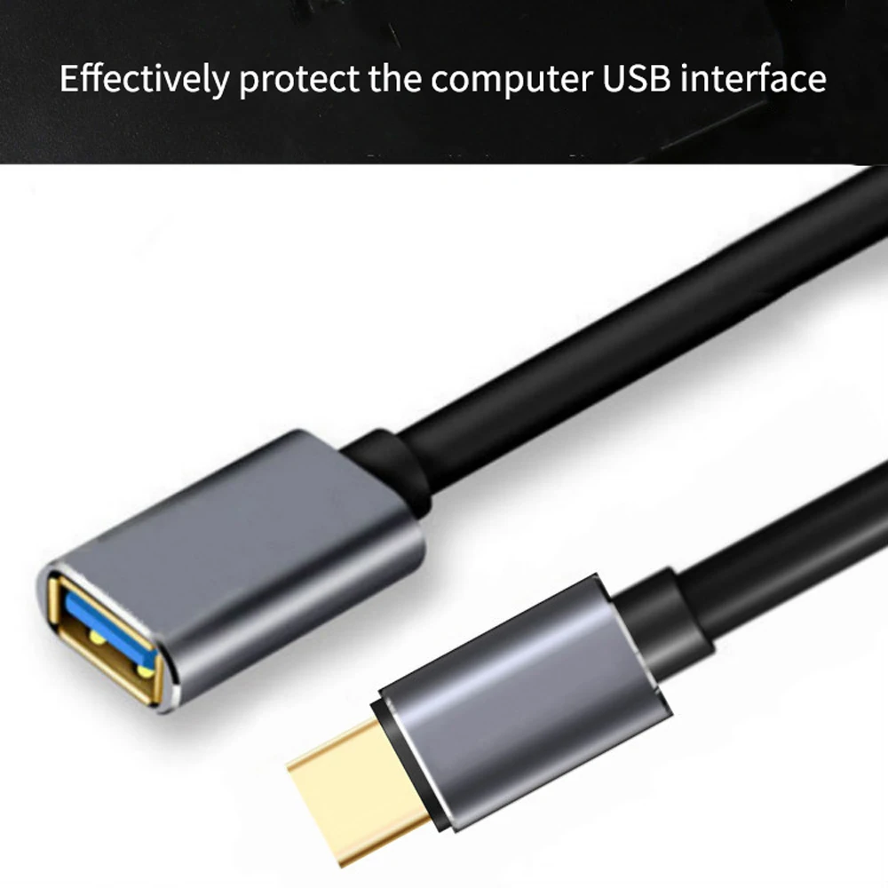 USB-C OTG кабель для передачи данных металлический тип-c штекер USB 3,0 Женский удлинитель конвертер для samsung S10 Macbook Xiaomi Mi8 huawei mate 20