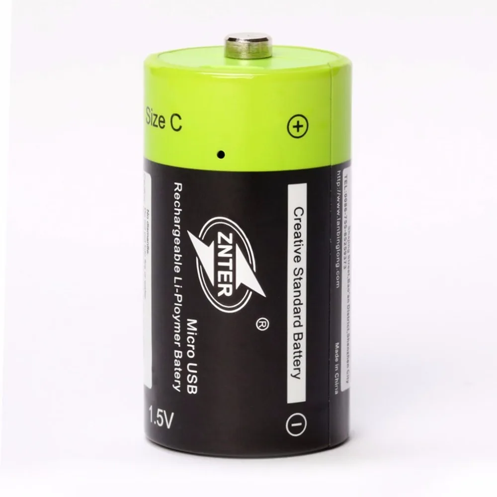 New hot sale ZNTER 1pcs/lot 1.5V 3000mAh rechargeable battery C size USB lithium polymer battery