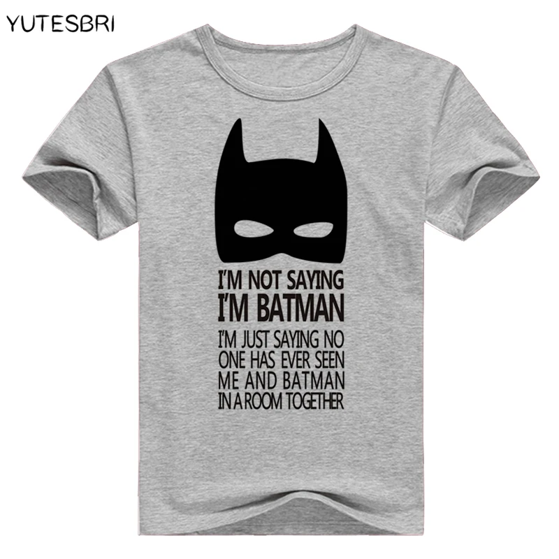 Повседневная мужская футболка топы футболки одежда рисунок Бэтмена серый