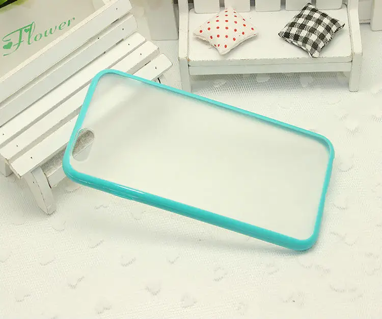 Fashion Slim Colorful TPU Frame Clear Case For iPhone 7 6S 8 X Transparent Matte Hard Phone Back Cover 6 Plus case |
