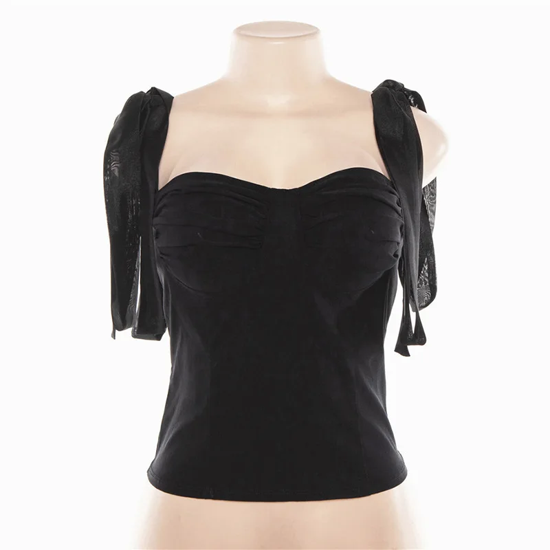 

KHALEE YOSE White Sexy Women Sexy Blouse Tops Summer Crop Top Bodycon Off Shoulder Strappy Backless Holiday Beach Party Blouse