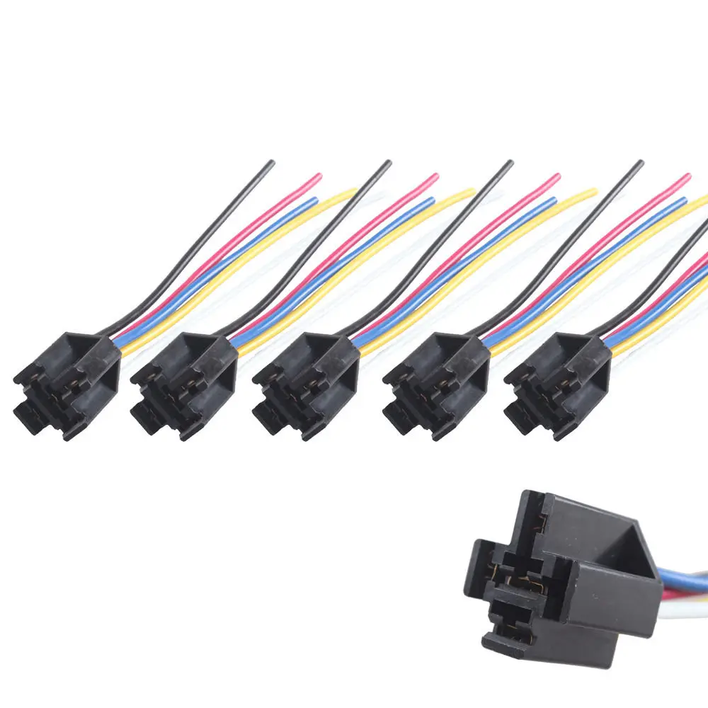 

EE support Lot5 Car Auto Heavy Duty 12V 40A Relay Harness Socket Plug 5Pin 5 Wire Sales