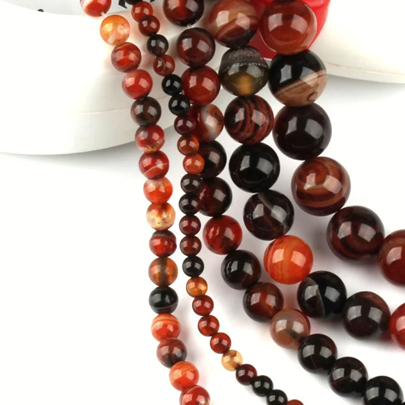 4 6 8 10 12 мм выбор диаметра alta calidad negro + оранжевый Пьедра де perlas pulsera DIY продукция