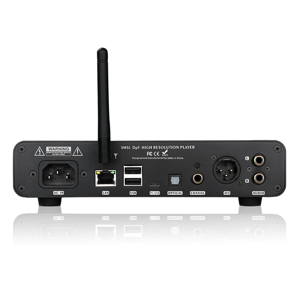 Цифровой плеер SMSL DP3 USB Hi Res ES9018Q2C чип DAC 32 бит/384 кГц DSD256 двусторонний Bluetooth 4 0/WIFI/DLAN