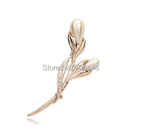 Цветок Elagant брошь с кристаллами и жемчугом цвета слоновой кости|bouquet brooch|pearl