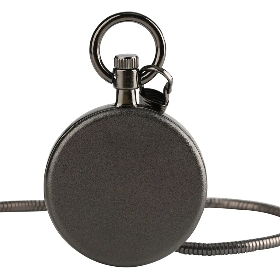 Vintage Retro Black Hollow Small Second Disk Movement Quartz Pocket Watch Pendant Gift With Chain Watches | Наручные часы