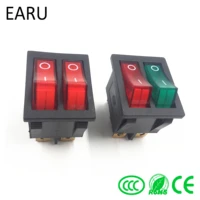 1pc diy model kcd3 double boat rocker switch toggle 6 pin on off with green red light 20a 125vac factory online wholesale hot