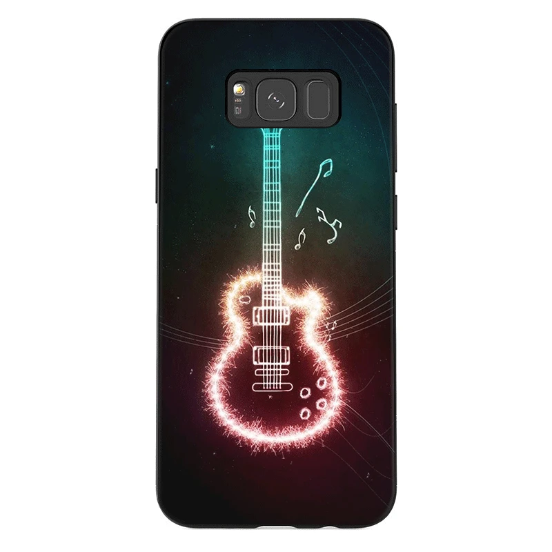 Mobile Phone Case For Samsung M10 M20 M30 M40 S6 S7 Edge S8 S9 S10 S10E Plus Note 8 9 Cover Guitar Blue Music Electric Bass | Мобильные