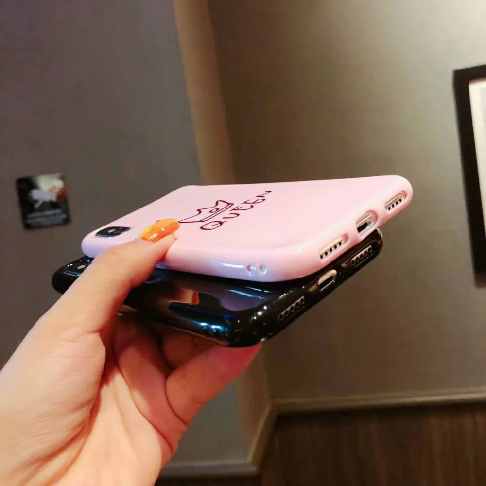 VIVIAUG глянцевый Корона чехол для телефона iPhone 6 6s плюс письмо KING задняя крышка