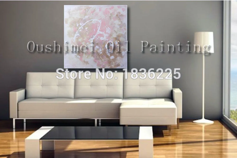 New Hand Painted Modern Blue Simple Abstract Oil Painting Decorative Landscape Black On Canvas For Living Room Decor | Дом и сад